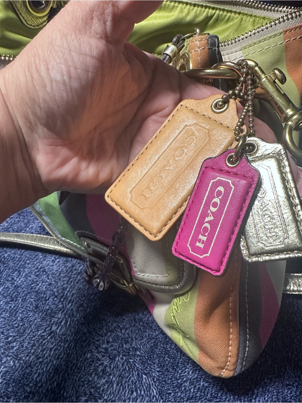 Coach Poppy Legacy Striped Sequined Hippie Purse - Picture 5 of 16